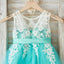 Lovely Tulle Applique Flower Girl Dresses, V Back Little Girl Dresses, FGS014