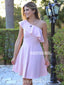 Simple One Shoulder A-line Knee-Length Homecoming Dress, FC1556