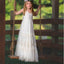 V-neck Sleeveless Long Tulle Lace Flower Girl Dresses, FG061