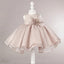 Dusty Pink Satin Tulle Zip Up Flower Girl Dresses, Lovely Little Girl Dresses with Flower Bow, FG030