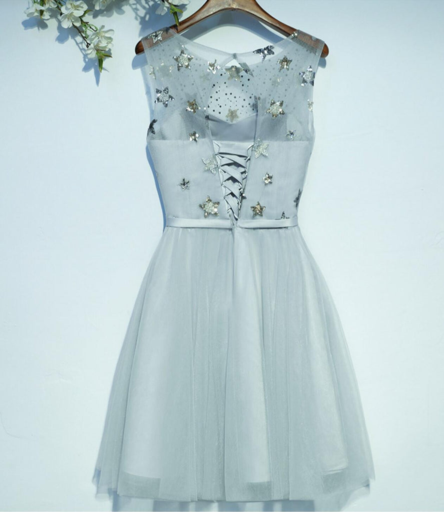 New Arrival Pretty Beading Applique Lace Up Back Homecoming dresses,220003