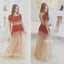 Long Sleeve Prom Dress, Tulle Prom Dress, Boat Neckline Prom Dress, D23