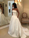 Simple A-line Satin Backless Straight Neckline Wedding Dress with Pockets, FC2409