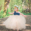 One Shoulder Blue flower Top Tulle Flower Girl Dresses, Lovely Tutu Dresses,  FG036