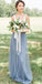 Two Pieces Tulle A-line Simple Designed Jersey Sleeveless Bridesmaid Dress, FC2509