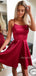 Spaghetti Straps Satin A-line Backless Homecoming Dress, HC002