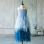 Unique Spaghetti Blue Tulle Flower Girl Dresses, FG048