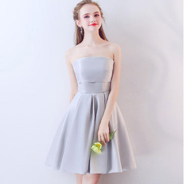 Short Bridesmaid Dress, Sleeveless Bridesmaid Dress, Sweet Heart Bridesmaid Dress, Satin Bridesmaid dress, Simple Design Wedding Party Dress, LB0331