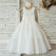 Lovely Princess Off White Lace Tulle Sleeveless Round Neck  Flower Girl Dresses, FGS035