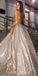 Long Elegant A-line Sweetheart Backless Sparkly Sleeveless Prom Dresses, FC3935