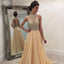 Chiffon Prom Dress, Beaded Sleeveless Prom Dress, Charming A-Line Prom Dress, D393