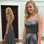 Soft Satin Backless Slit Prom Dress, Spaghetti Straps Mermaid Prom Dress, D398