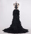 Black Mermaid Wedding dress,Feather Ruffles Organza Full Ruffles Bride dresses,220040