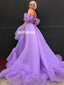 Beautiful Off Shoulder A-line Organza High-low Backless Prom Dresses, FC4150