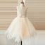 Round Neckline Lace Top Tulle Flower Girl Dresses, Affordable Little Girl Dresses, FG076