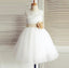 Lace Top Tulle Flower Girl Dresses, Popular Zip Up Knot Bow Little Girl Dresses , FG077