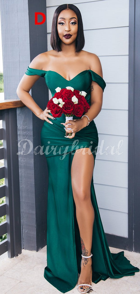 Charming Mismatched Mermaid Sexy High Slit Bridesmaid Dress, FC4468