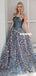 Stunning A-line Tulle Sweetheat Sparkle Sequin Prom Dress, FC4561