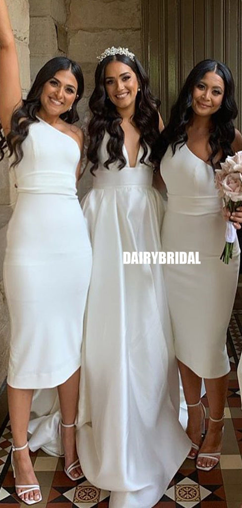 Stunning One-Shoulder Mermaid Slit Sheath Bridesmaid Dress, FC5164