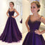 Sparkle Beaded A-Line Prom Dress, Charming Purple Tulle Prom Dress, D577