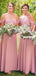 Off Shoulder Chiffon A-line Simple Long Bridesmaid Dress, FC5786