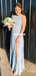 Honest A-line Chiffon Sleeveless Long Simple Slit Bridesmaid Dress, FC5800