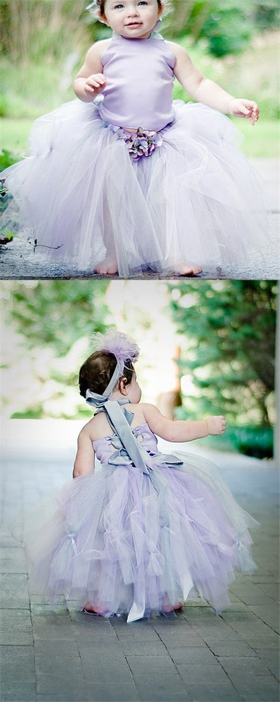 Light Purple Satin Tulle Pixie Tutu dresses, Lovely Cheap Flower Girl Dresses,  FG017