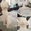 Beautiful Off Shoulder Short Sleeve Side Slit Gogeous Long Wedding Dress with Long Train, WG626