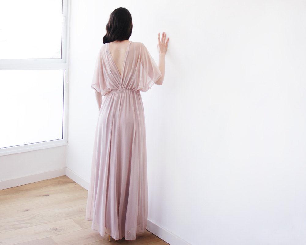 Long Bridesmaid Dress, Chiffon Bridesmaid Dress, V-Neck Bridesmaid Dress, Floor-Length Bridesmaid Dress, Sexy Bridesmaid Dress, Simple Design Bridesmaid Dress, LB0642