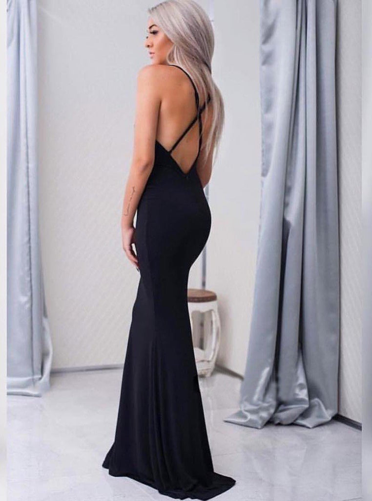 Long Prom Dress, V-Neck Prom Dress, Jersey Prom Dress, Mermaid Prom Dress, Sexy Prom Dress, Backless Prom Dress, Party Dresses, Evening Dresses, LB0717