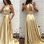 Two Pieces High neck Gold New Arrival Prom Dress, PD0062