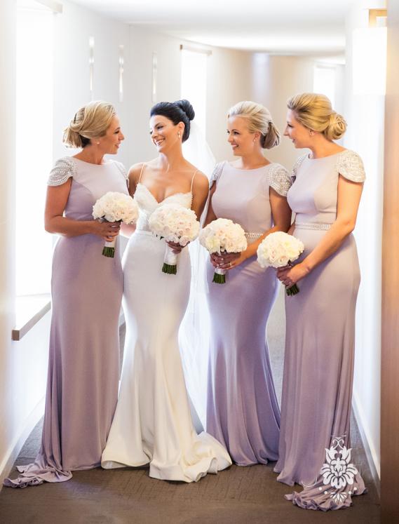 Cap Sleeve Sheath Beaded Backless Jersey Long Bridesmaid Dresses, FC1753