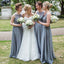 Simple Lace Top Floor-Length Bridesmaid Dress, Cheap Soft Satin Backless Bridesmaid Dress, D914