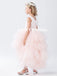 Pink High-Low Tulle Lace Top Flower Girl Dresses, Lovely Tutu Dresses,  D1141