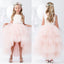 Pink High-Low Tulle Lace Top Flower Girl Dresses, Lovely Tutu Dresses,  D1141