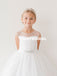 Lace Top Tulle Flower Girl Dresses, Popular Little Girl Dresses with Beaded Belt, D1147