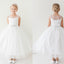 Lace Top Tulle Flower Girl Dresses, Popular Little Girl Dresses with Beaded Belt, D1147