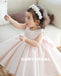 Pink Satin Flower Girl Dresses, A-Line Beaded Popular Little Girl Dresses, D1178