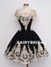 Black Lace Cheap Homecoming Dress, Cap Sleeve Tulle A-Line Homecoming Dress, D1321