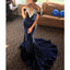 Charming Off Shoulder Velvet Mermaid V-Neck Applique Prom Dresses, FC1930