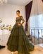 Honest Long Sleeve A-line Tulle Floor-length Prom Dresses, FC6324