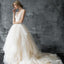 Long A-Line Tulle Wedding Dresses, Applique Honest Floor-length Wedding Dresses, D896