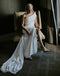 Charming One Shoulder Mermaid Backless Slit Chiffon Wedding Dresses, FC1670