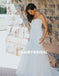 Charming Sweet Heart Mermaid Wedding Dresses, White Tulle Backless Wedding Dresses, D1134