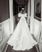 Elegant A-line Satin Floor-Length Straight Neckline Wedding Dresses, FC4022